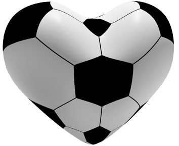 Herz mit Fußballmuster